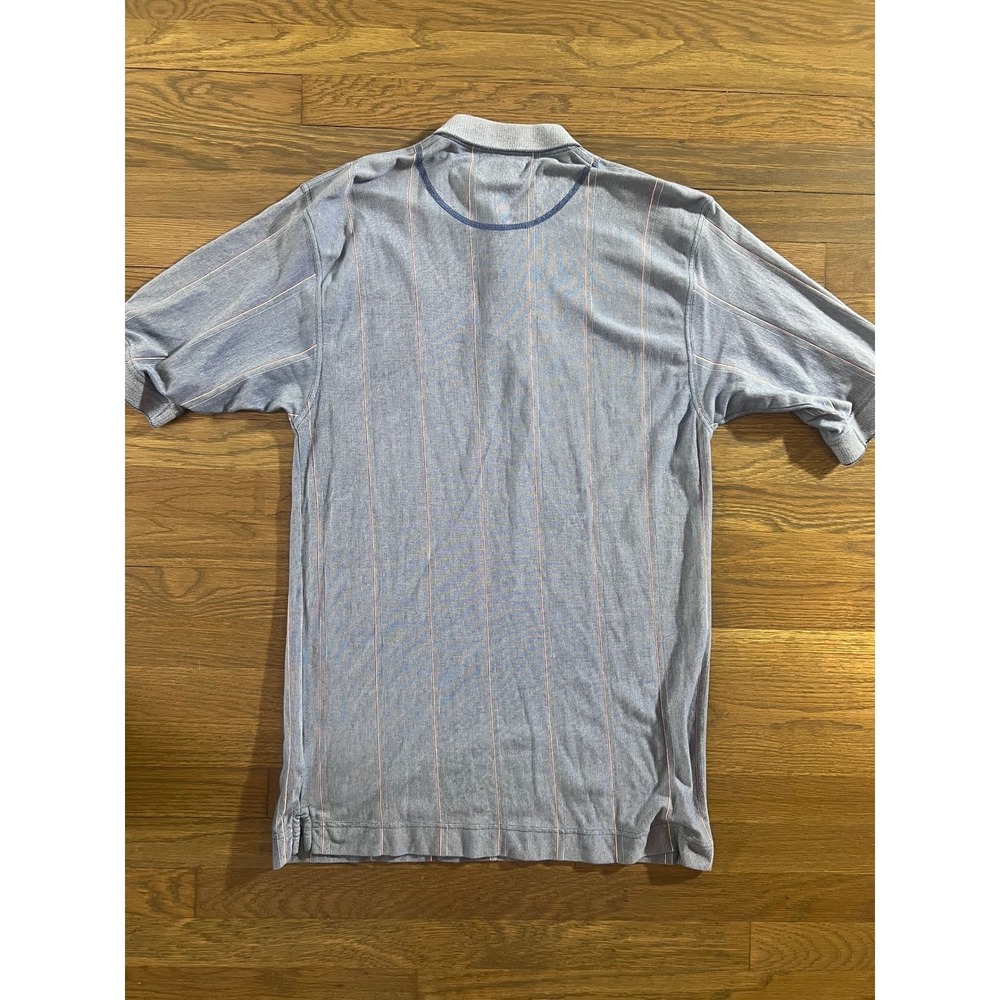 Vintage Cutter & Buck Mens Blue Striped Jefferson Country Club Polo Shirt Large - Picture 4 of 4